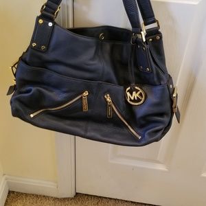 Nearly New Navy Leather Michael Kors Bag